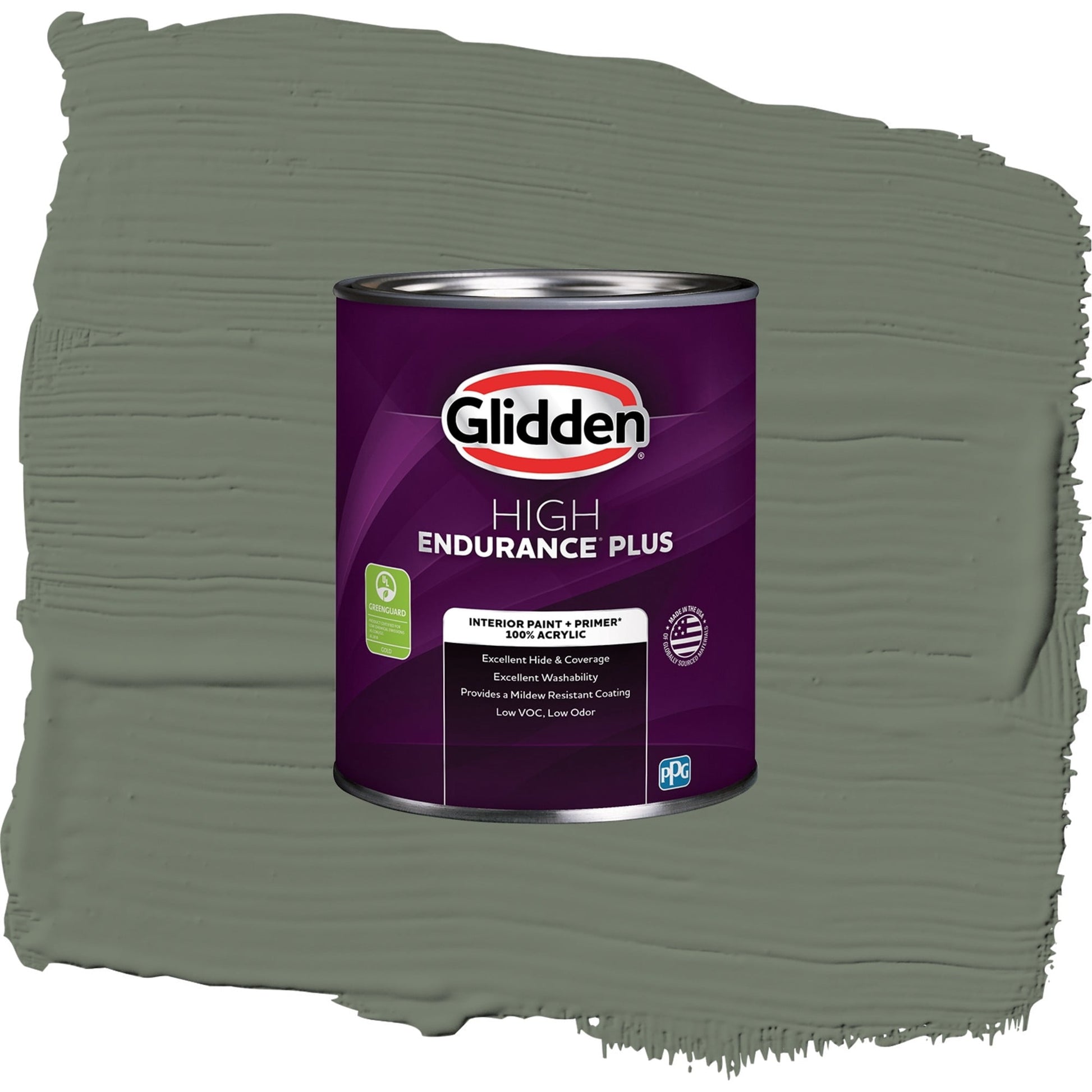 Glidden HEP Thyme Green / Green, Eggshell Interior Paint with Primer, 1 Quart