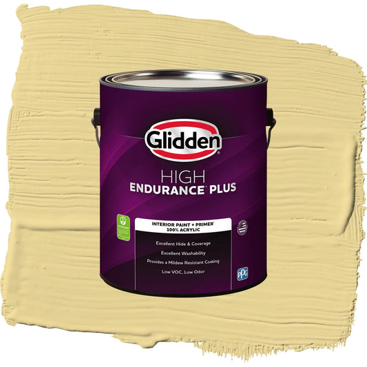 Glidden HEP Wayward Wind / Yellow, Flat Interior Paint with Primer, 1 Gallon