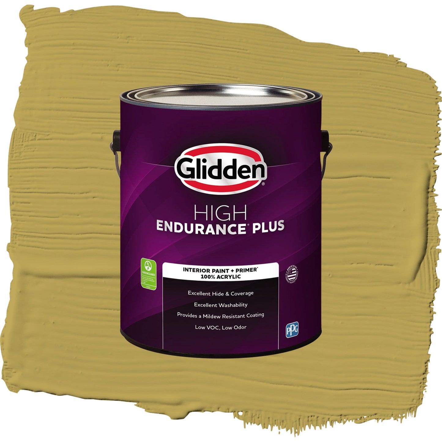 Glidden HEP Woolen Mittens / Green, Flat Interior Paint with Primer, 1 Gallon