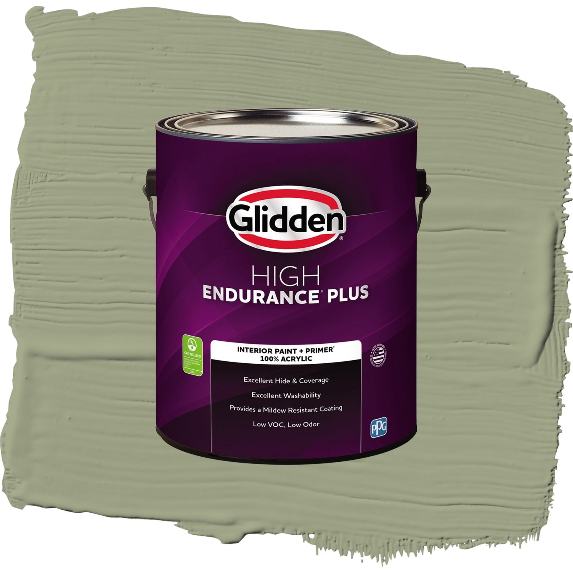Glidden HEP Zebra Grass / Green, Semi-Gloss Interior Paint with Primer, 1 Gallon