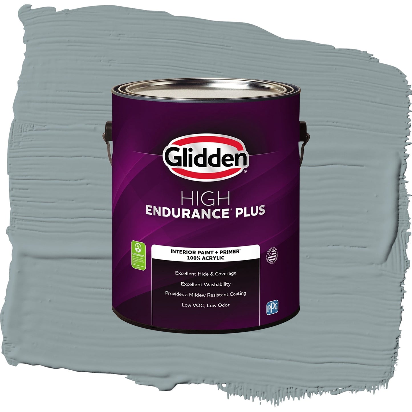 Glidden HEP After the Storm / Gray, Flat Interior Paint with Primer, 1 Gallon