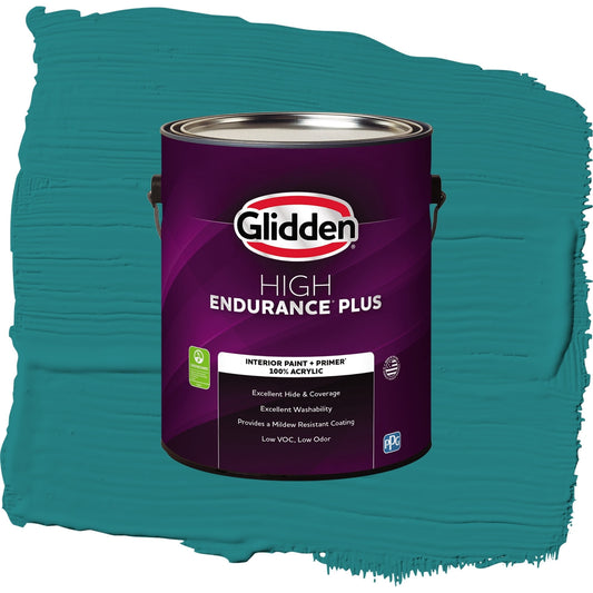 Glidden HEP Jade Jewel Interior Paint + Primer Flat , 1 Gallon