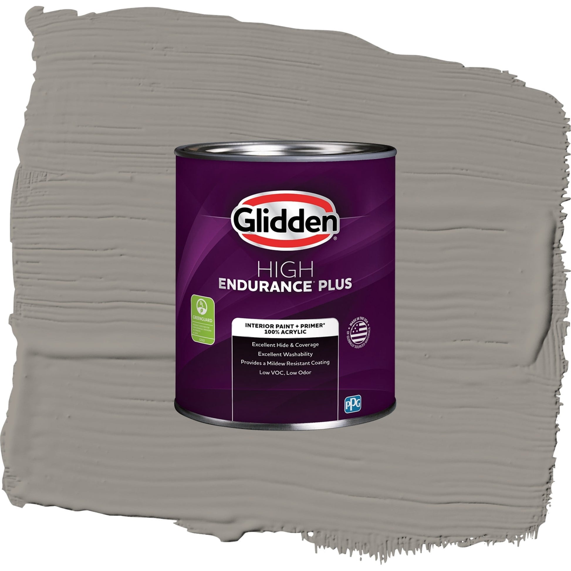 Glidden HEP Lazy Afternoon / Gray, Eggshell Interior Paint with Primer, 1 Quart