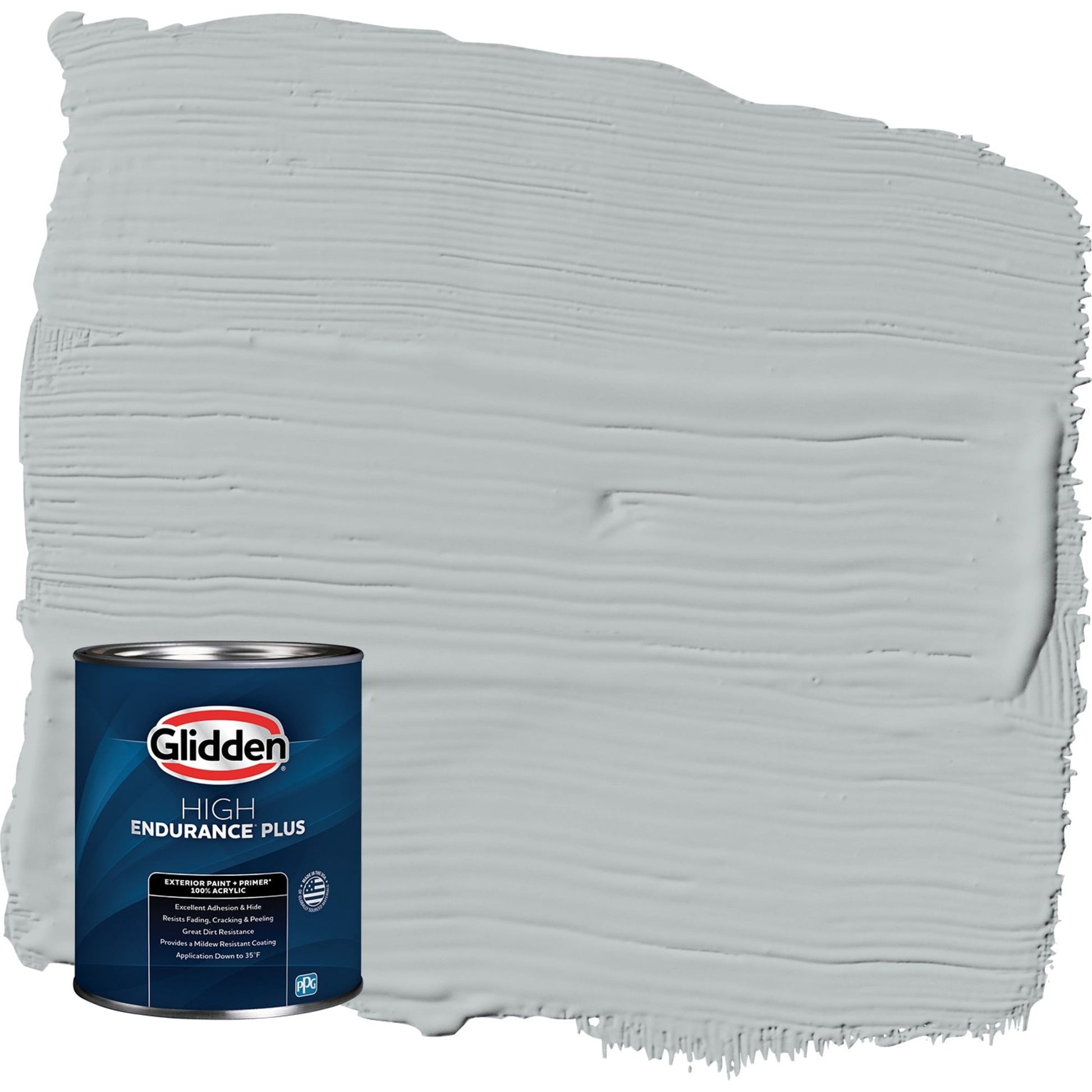 Glidden HEP Maiden Mist / Gray Satin Exterior Paint with Primer, 1 Quart