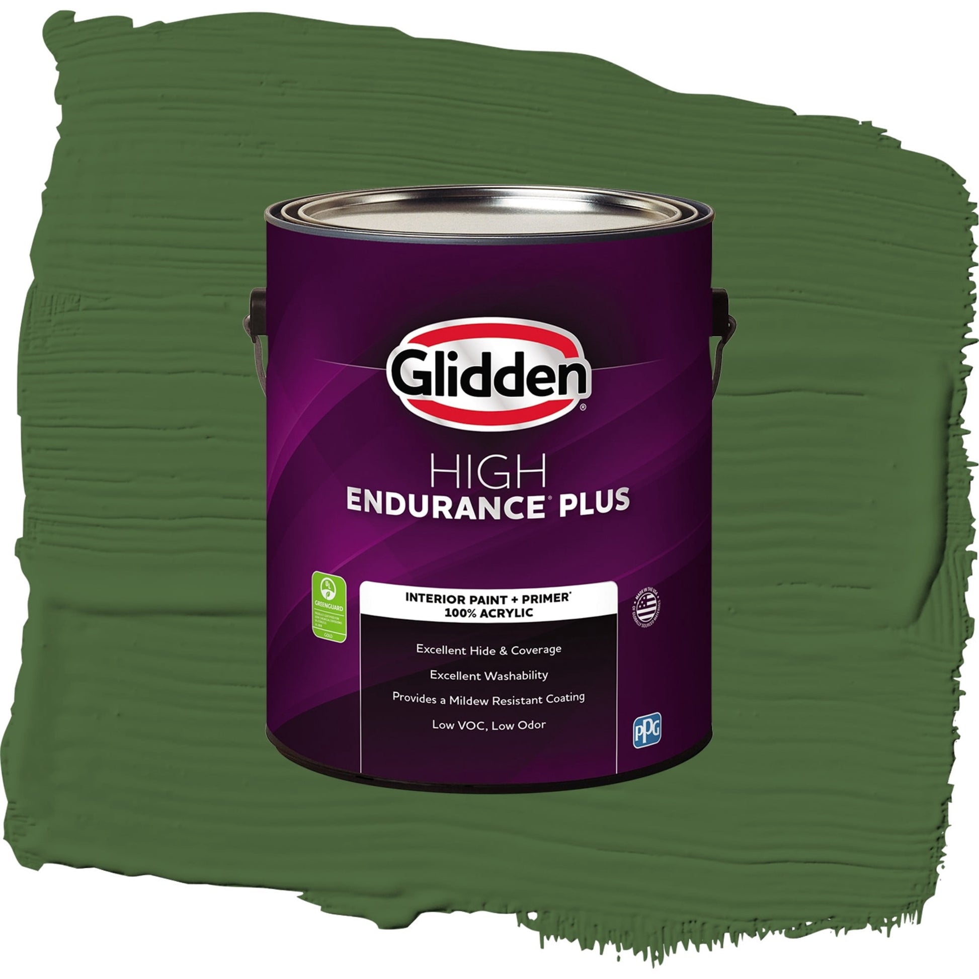 Glidden HEP Mountain Forest / Green, Flat Interior Paint with Primer, 1 Gallon