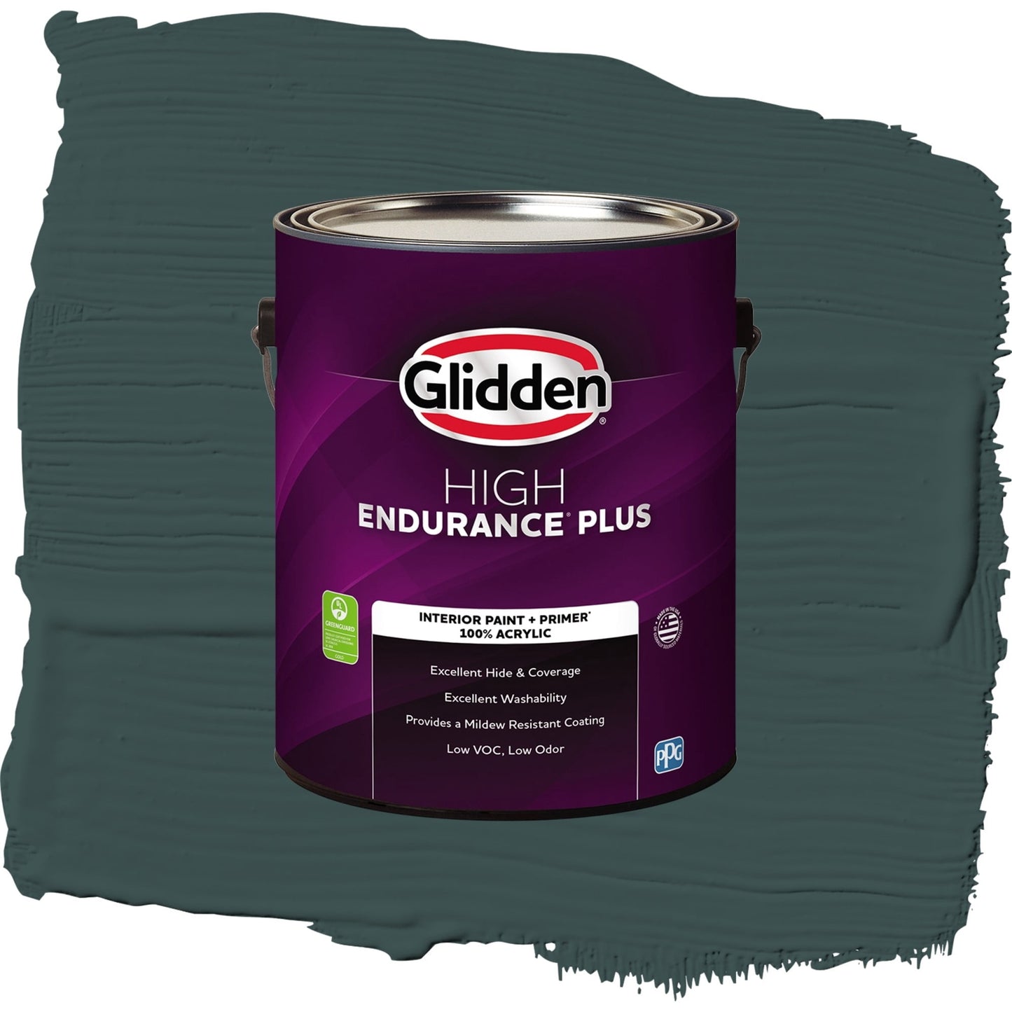 Glidden HEP Night Watch / Green, Flat Interior Paint with Primer, 1 Gallon