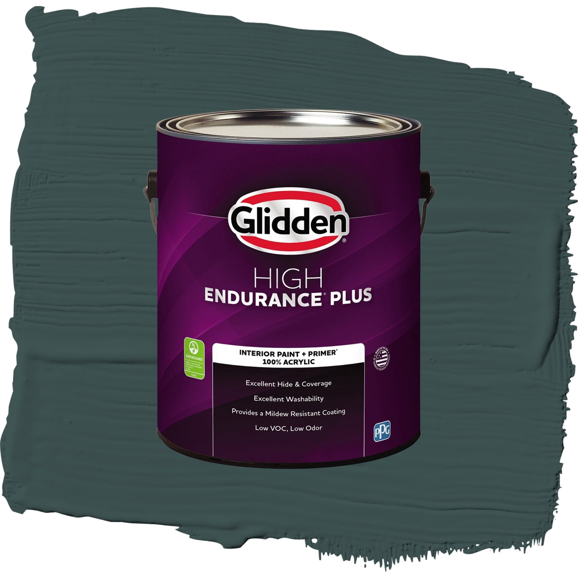 Glidden HEP Night Watch / Green, Flat Interior Paint with Primer, 1 Gallon