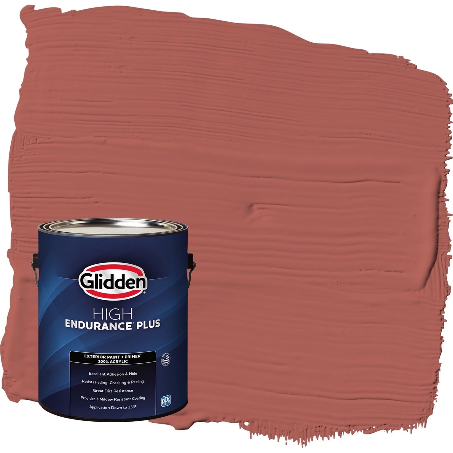 Glidden HEP Pizza Pie / Red Satin Exterior Paint with Primer, 1 Gallon