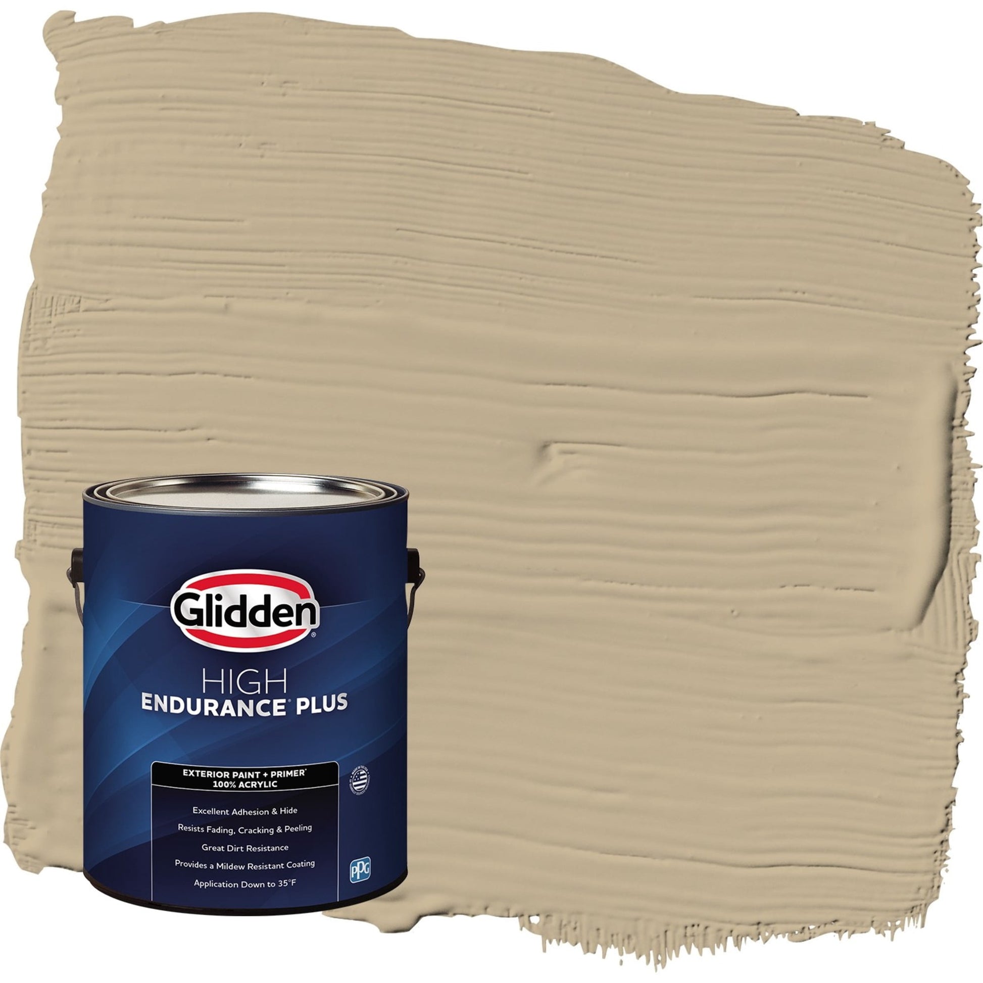 Glidden HEP Rock Cliffs / Beige Flat Exterior Paint with Primer, 1 Gallon
