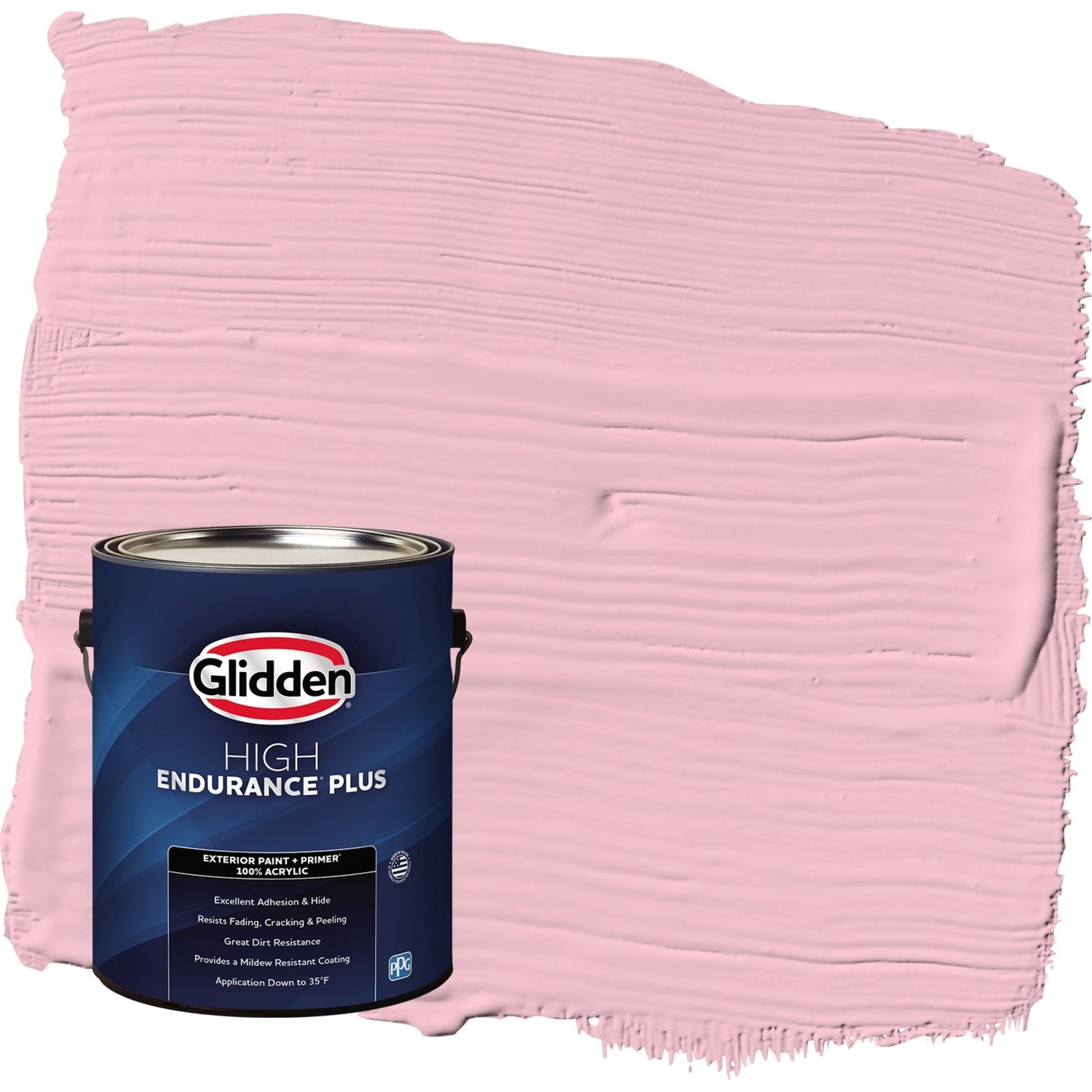 Glidden HEP Rose Melody / Pink Satin Exterior Paint with Primer, 1 Gallon