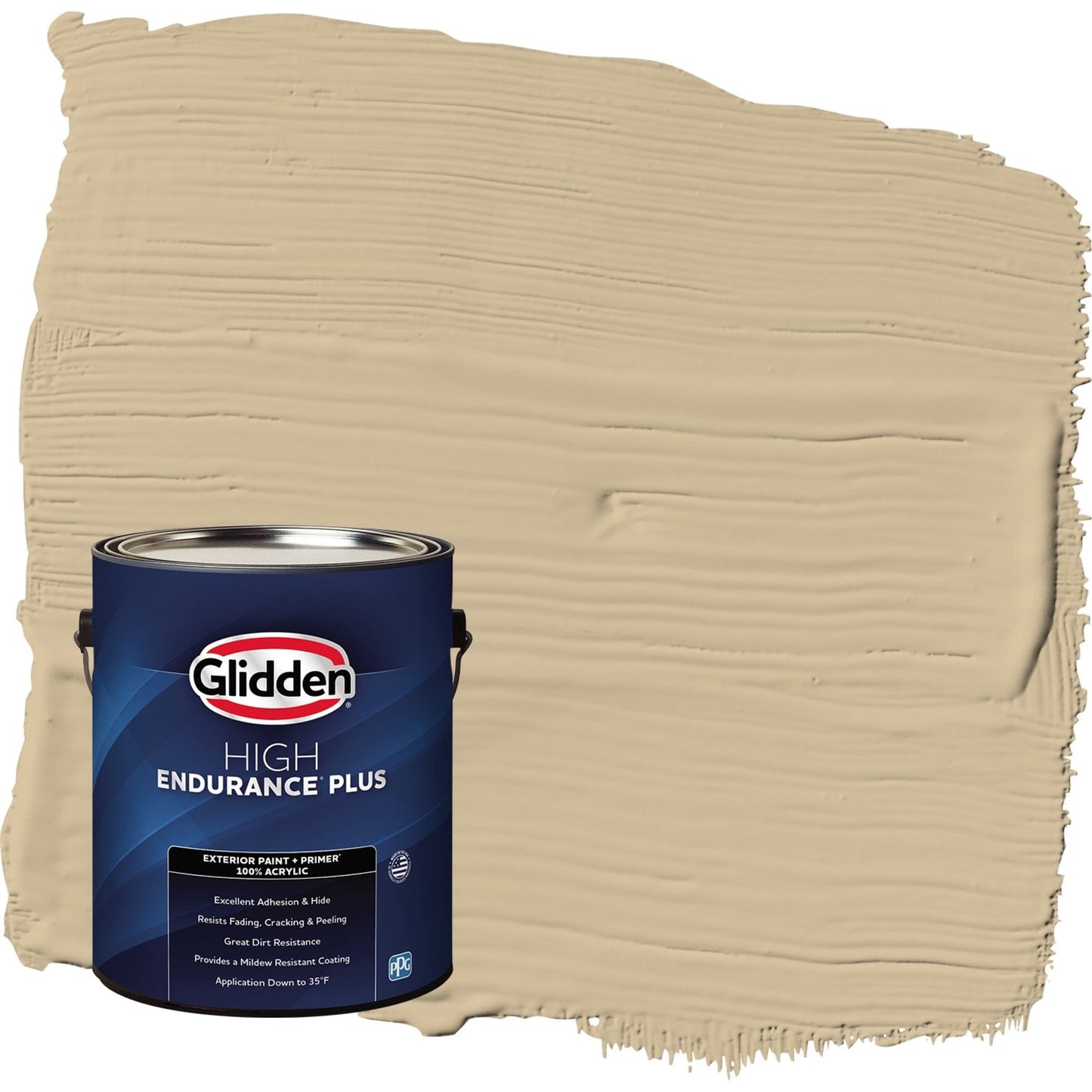 Glidden HEP Spiced Vinegar / Beige Flat Exterior Paint with Primer, 1 Gallon