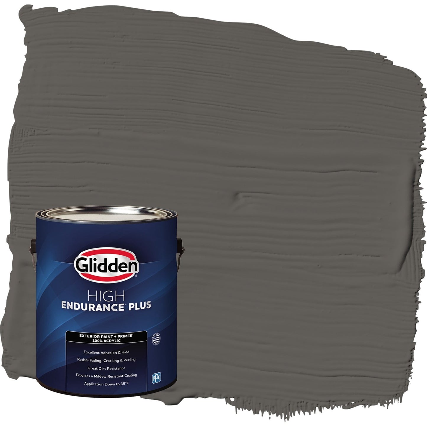 Glidden HEP Stone's Throw / Gray Flat Exterior Paint with Primer, 1 Gallon