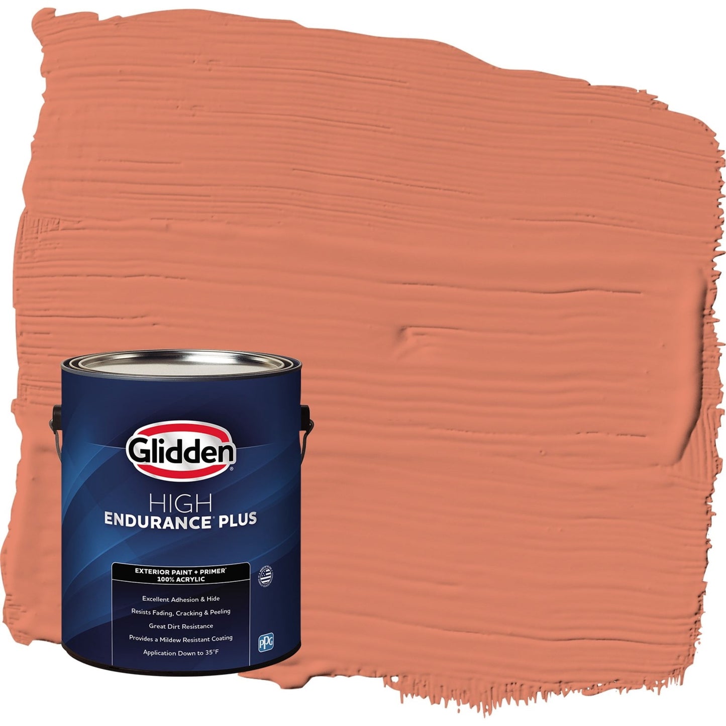 Glidden HEP Summer Sunset / Orange Satin Exterior Paint with Primer, 1 Gallon