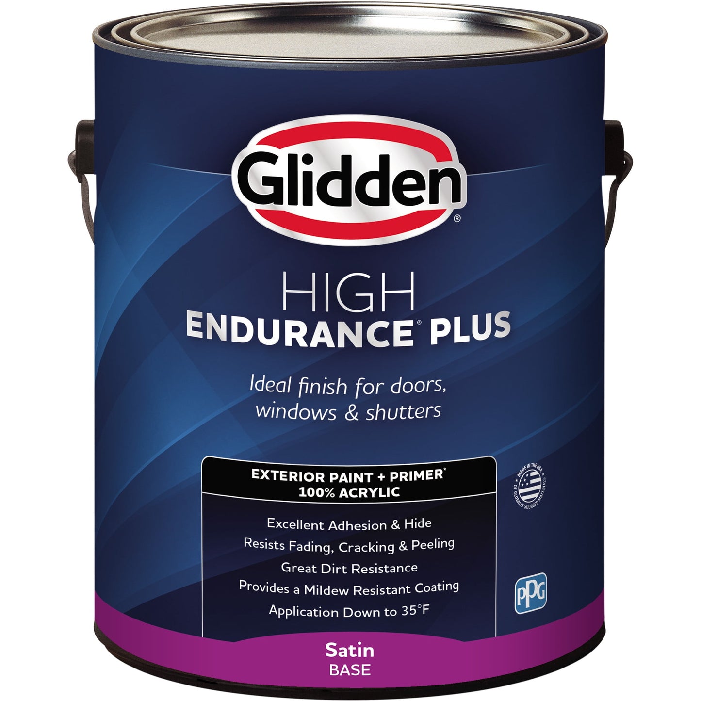 Glidden HEP Thunderbolt / Gray, Satin Exterior Paint with Primer, 1 Gallon