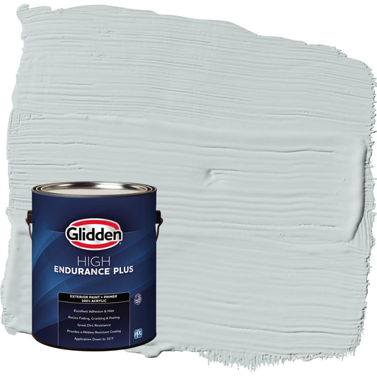 Glidden HEP Winter Chill / Gray Satin Exterior Paint with Primer, 1 Gallon