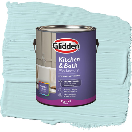 Glidden Glidden Kitchen Bath and Laundry Aqua Whisper / Blue, Eggshell Interior Paint with Primer, 1 Gallon