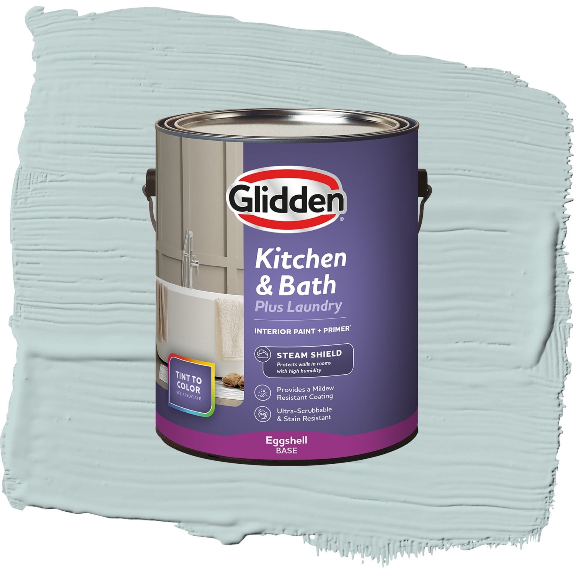 Glidden Glidden Kitchen Bath and Laundry Babbling Brook / Green, Eggshell Interior Paint with Primer, 1 Gallon