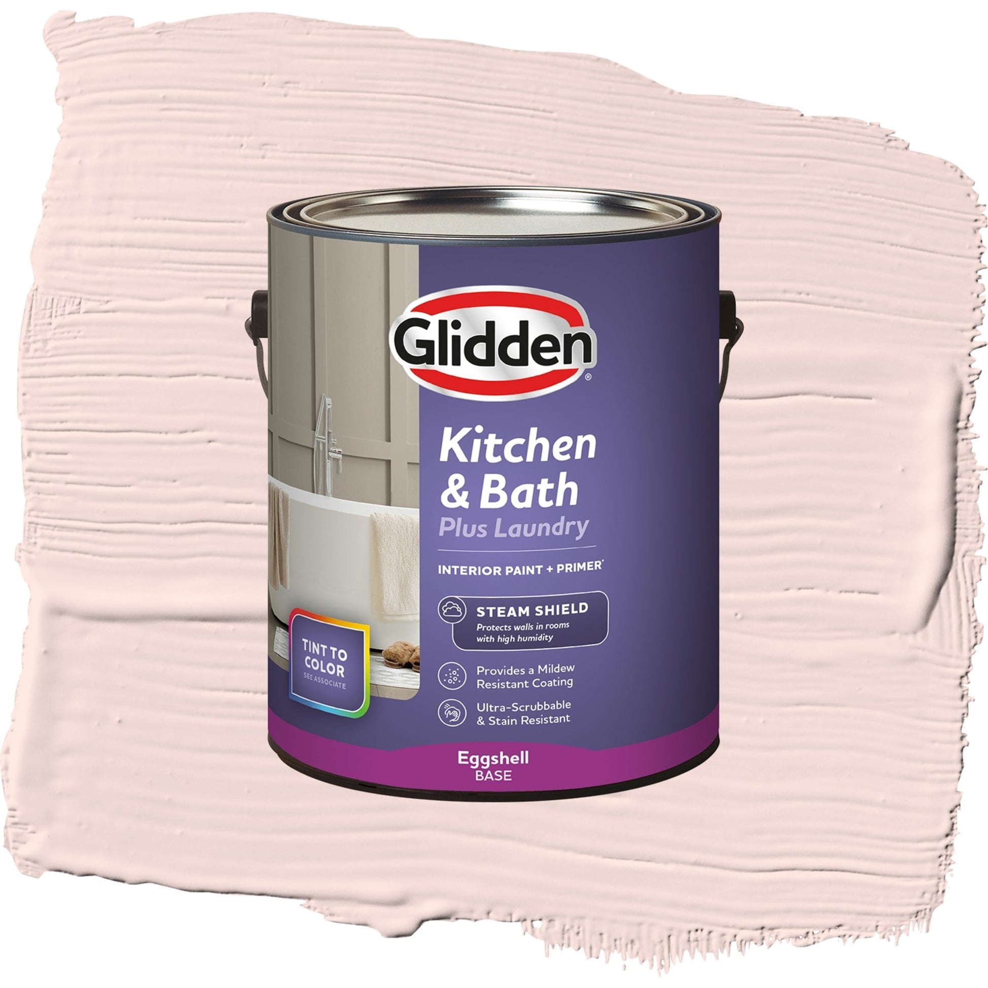 Glidden Glidden Kitchen Bath and Laundry Ballet Slipper / Pink, Eggshell Interior Paint with Primer, 1 Gallon