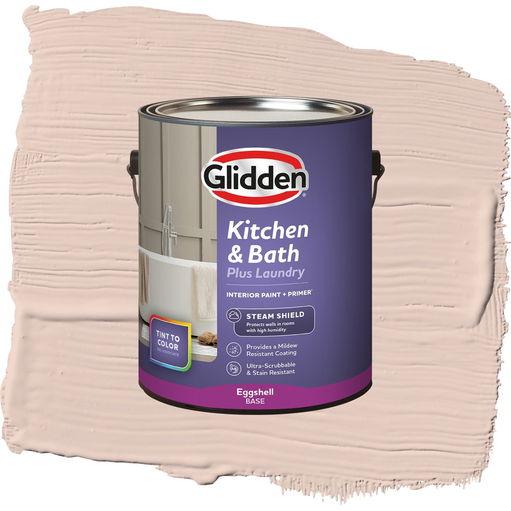 Glidden Glidden Kitchen Bath and Laundry Belle of the Ball / Pink, Eggshell Interior Paint with Primer, 1 Gallon
