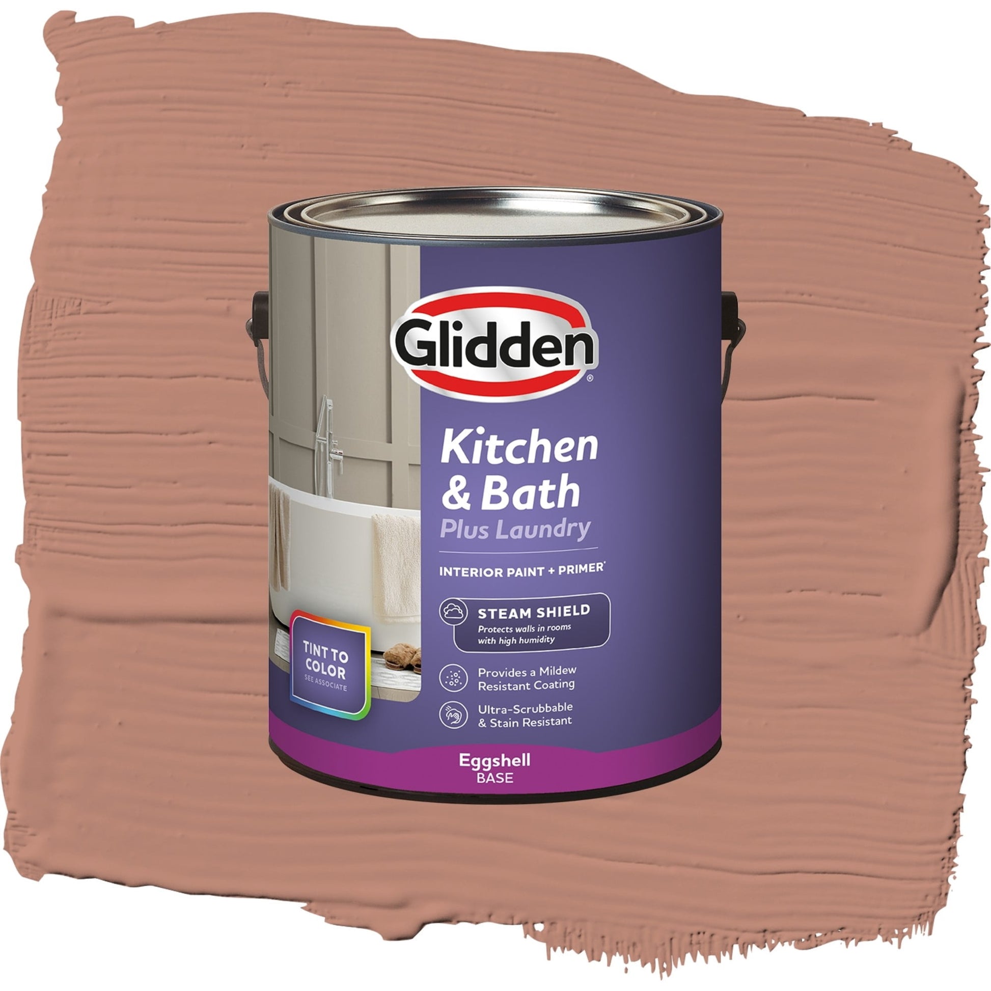 Glidden Glidden Kitchen Bath and Laundry Big Cypress / Orange, Eggshell Interior Paint with Primer, 1 Gallon