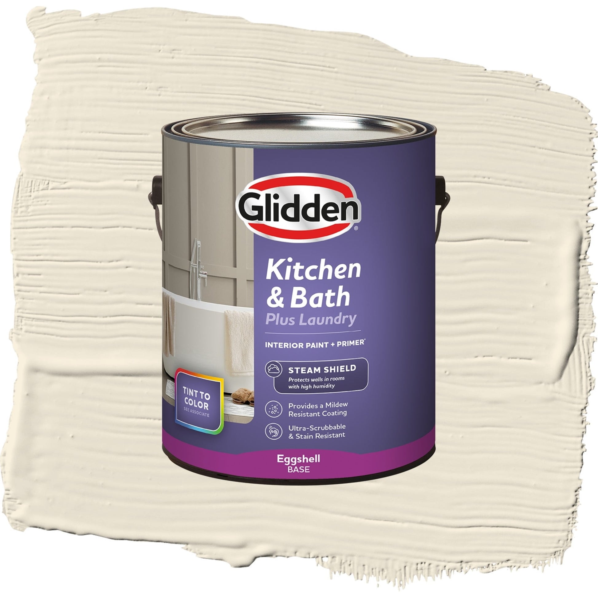 Glidden Glidden Kitchen Bath and Laundry Brandied Pears / White, Eggshell Interior Paint with Primer, 1 Gallon