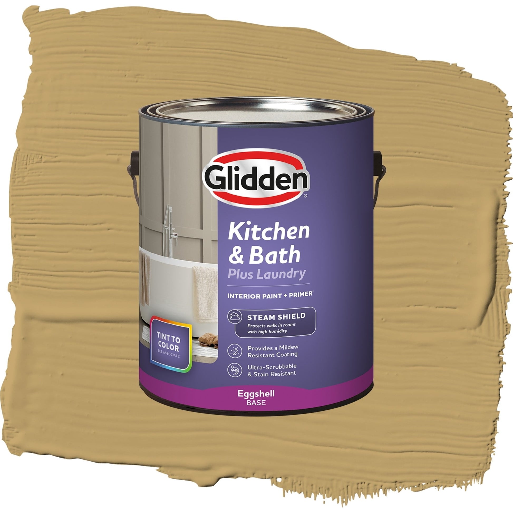 Glidden Glidden Kitchen Bath and Laundry Buffalo Hide / Beige, Eggshell Interior Paint with Primer, 1 Gallon