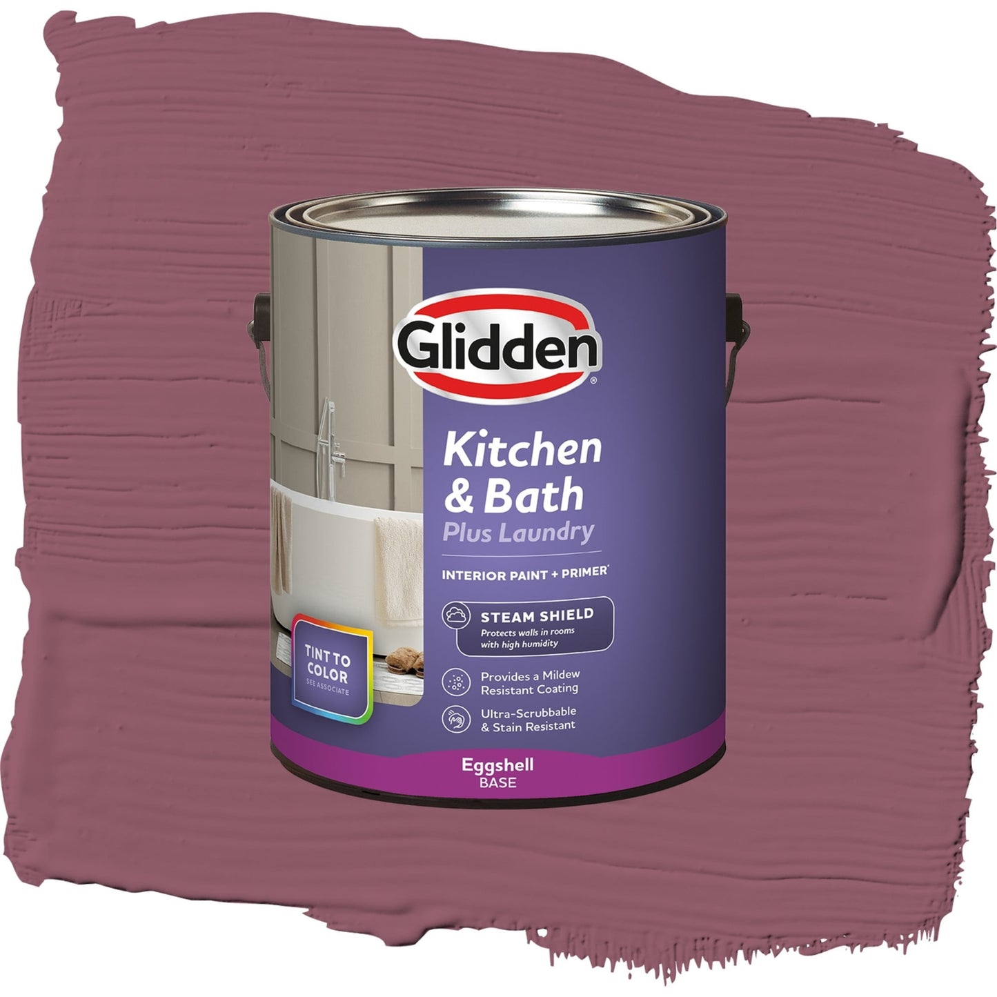 Glidden Glidden Kitchen Bath and Laundry Cabernet / Red, Eggshell Interior Paint with Primer, 1 Gallon