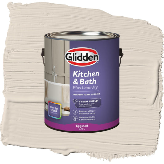 Glidden Glidden Kitchen Bath and Laundry Casual Elegance / White, Eggshell Interior Paint with Primer, 1 Gallon