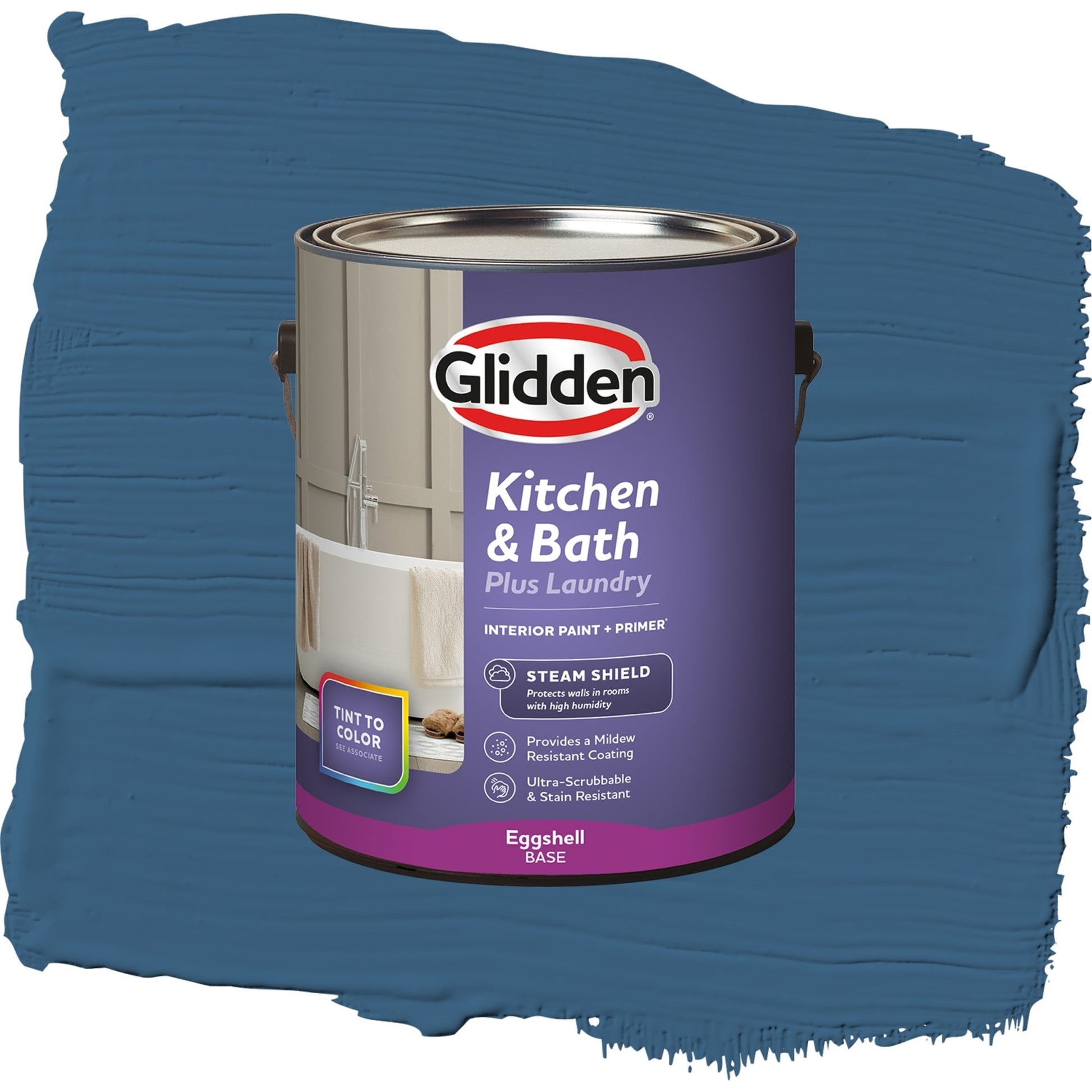 Glidden Glidden Kitchen Bath and Laundry Chinese Porcelain / Blue, Eggshell Interior Paint with Primer, 1 Gallon