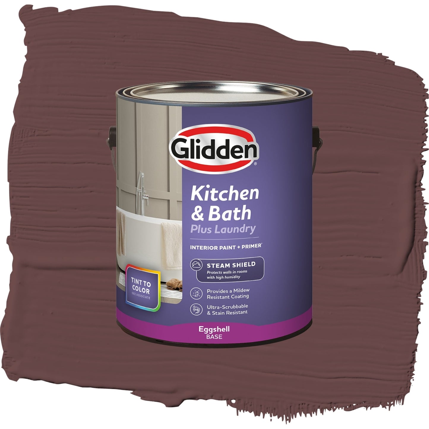 Glidden Glidden Kitchen Bath and Laundry Chocolate Eclair / Red, Eggshell Interior Paint with Primer, 1 Gallon