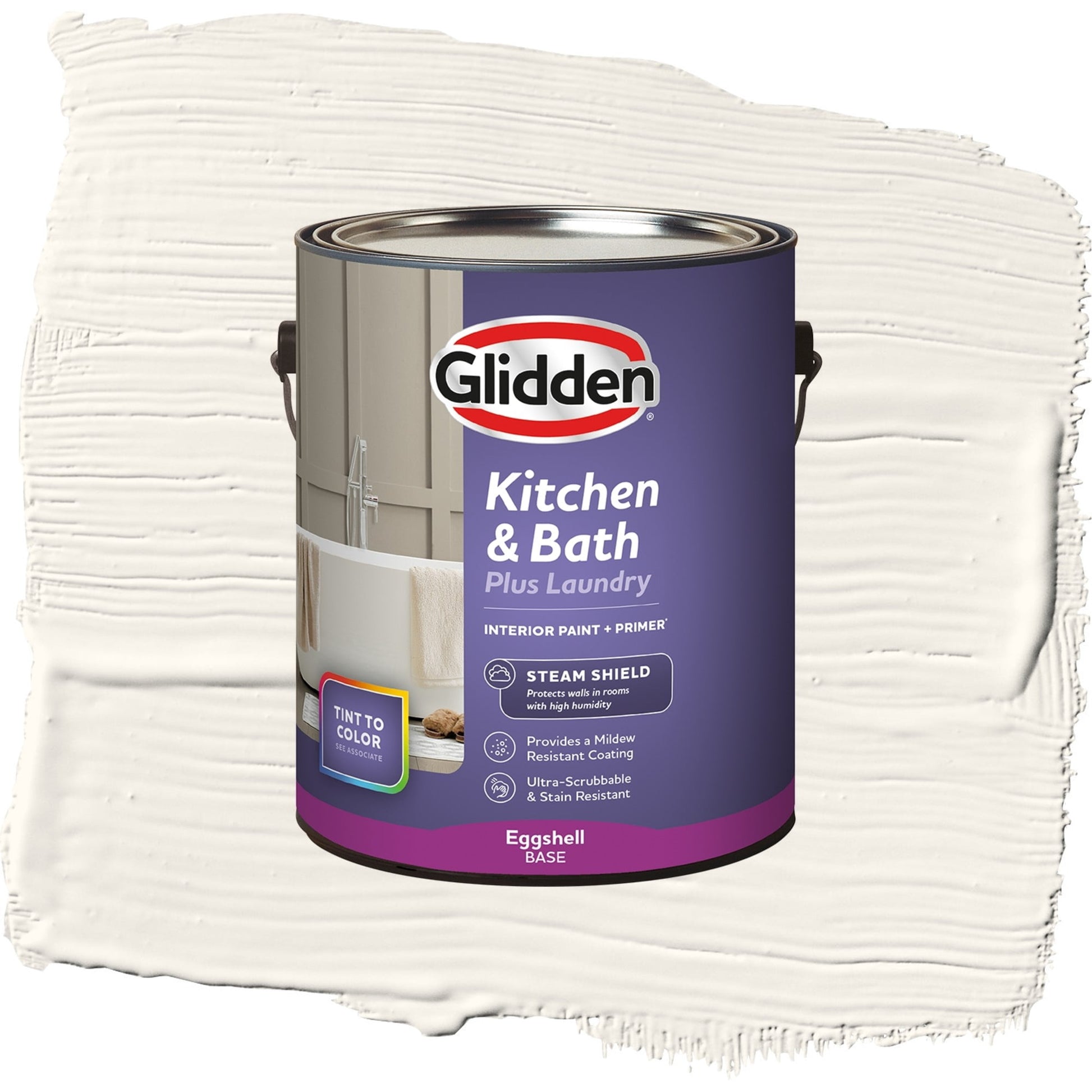 Glidden Glidden Kitchen Bath and Laundry Cow's Milk / Off White, Eggshell Interior Paint with Primer, 1 Gallon