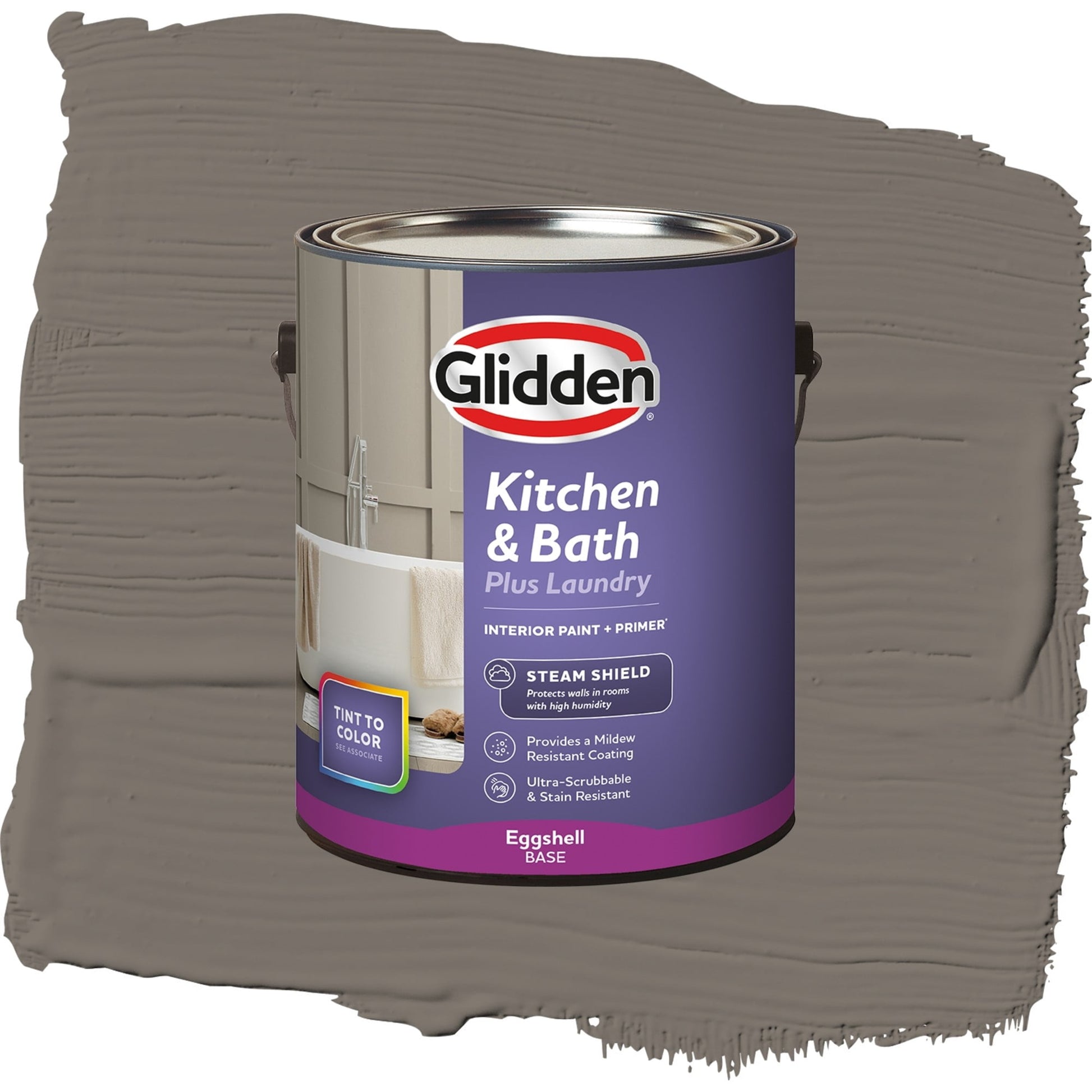 Glidden Glidden Kitchen Bath and Laundry Deconstruction / Gray, Eggshell Interior Paint with Primer, 1 Gallon