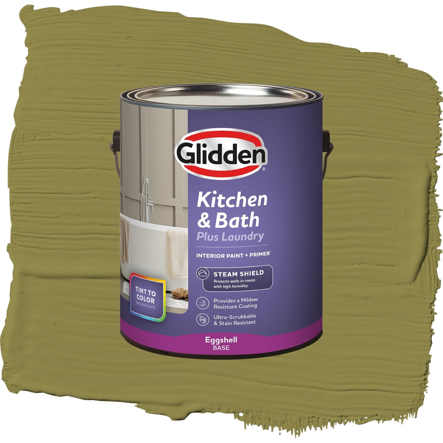 Glidden Glidden Kitchen Bath and Laundry Frog's Legs / Green, Eggshell Interior Paint with Primer, 1 Gallon