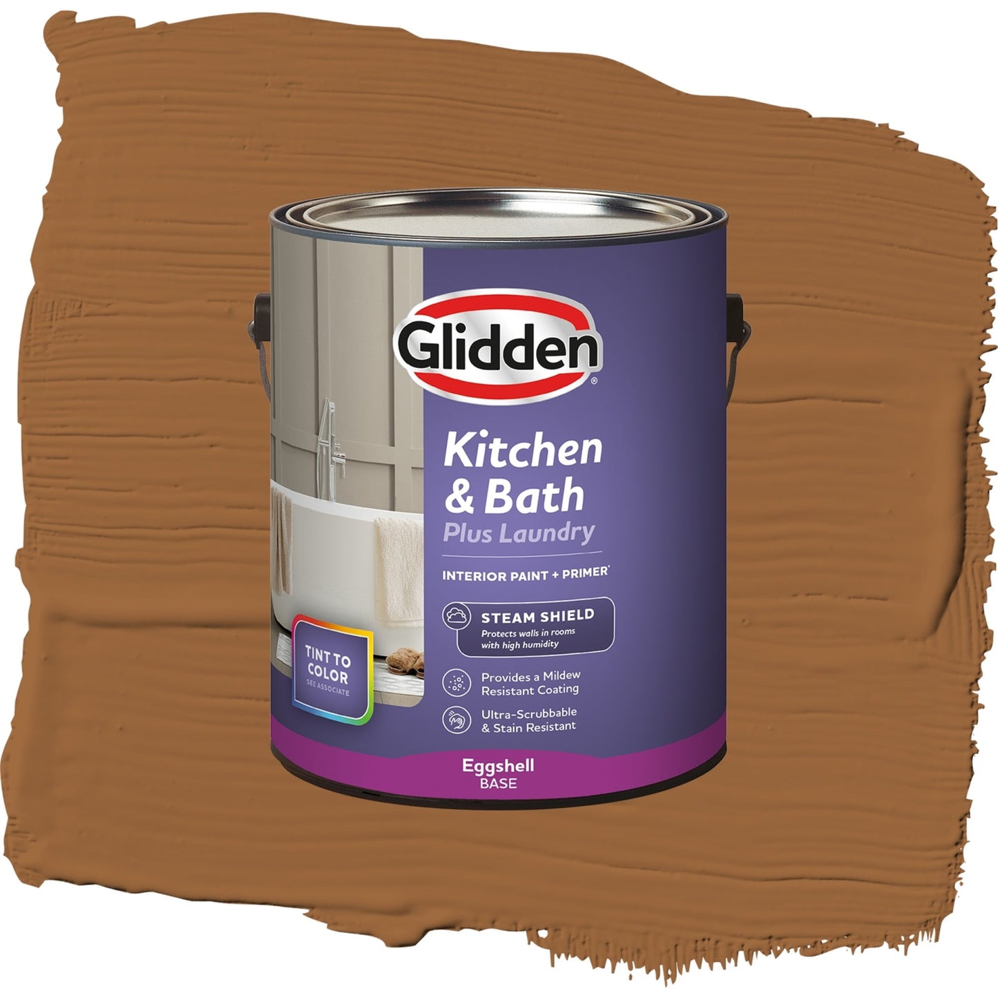 Glidden Glidden Kitchen Bath and Laundry Ginger / Orange, Eggshell Interior Paint with Primer, 1 Gallon