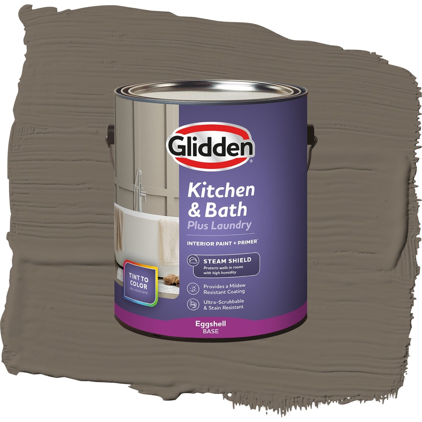 Glidden Glidden Kitchen Bath and Laundry Granite / Brown, Eggshell Interior Paint with Primer, 1 Gallon