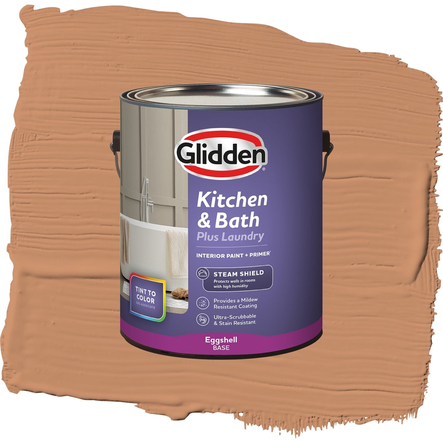Glidden Glidden Kitchen Bath and Laundry Hitching Post / Orange, Eggshell Interior Paint with Primer, 1 Gallon
