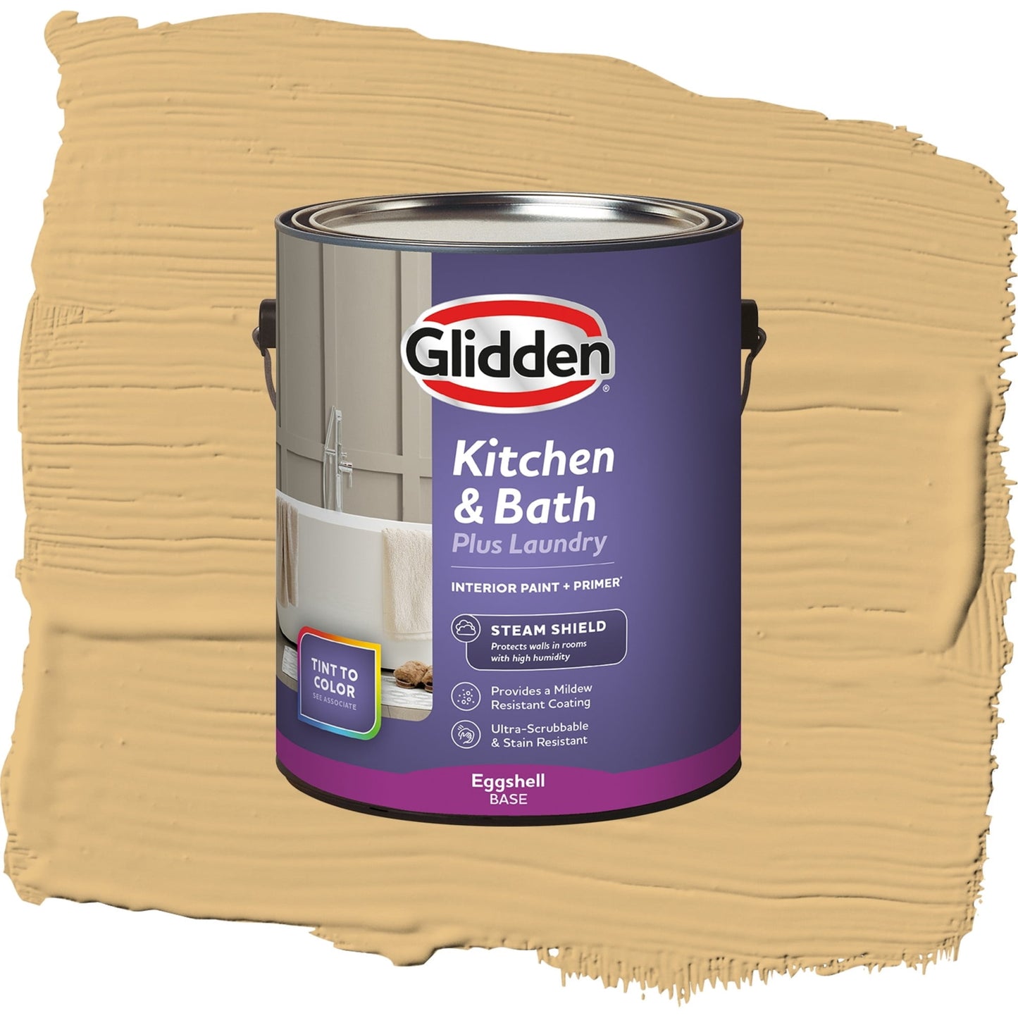 Glidden Glidden Kitchen Bath and Laundry Honey Bunny / Beige, Eggshell Interior Paint with Primer, 1 Gallon