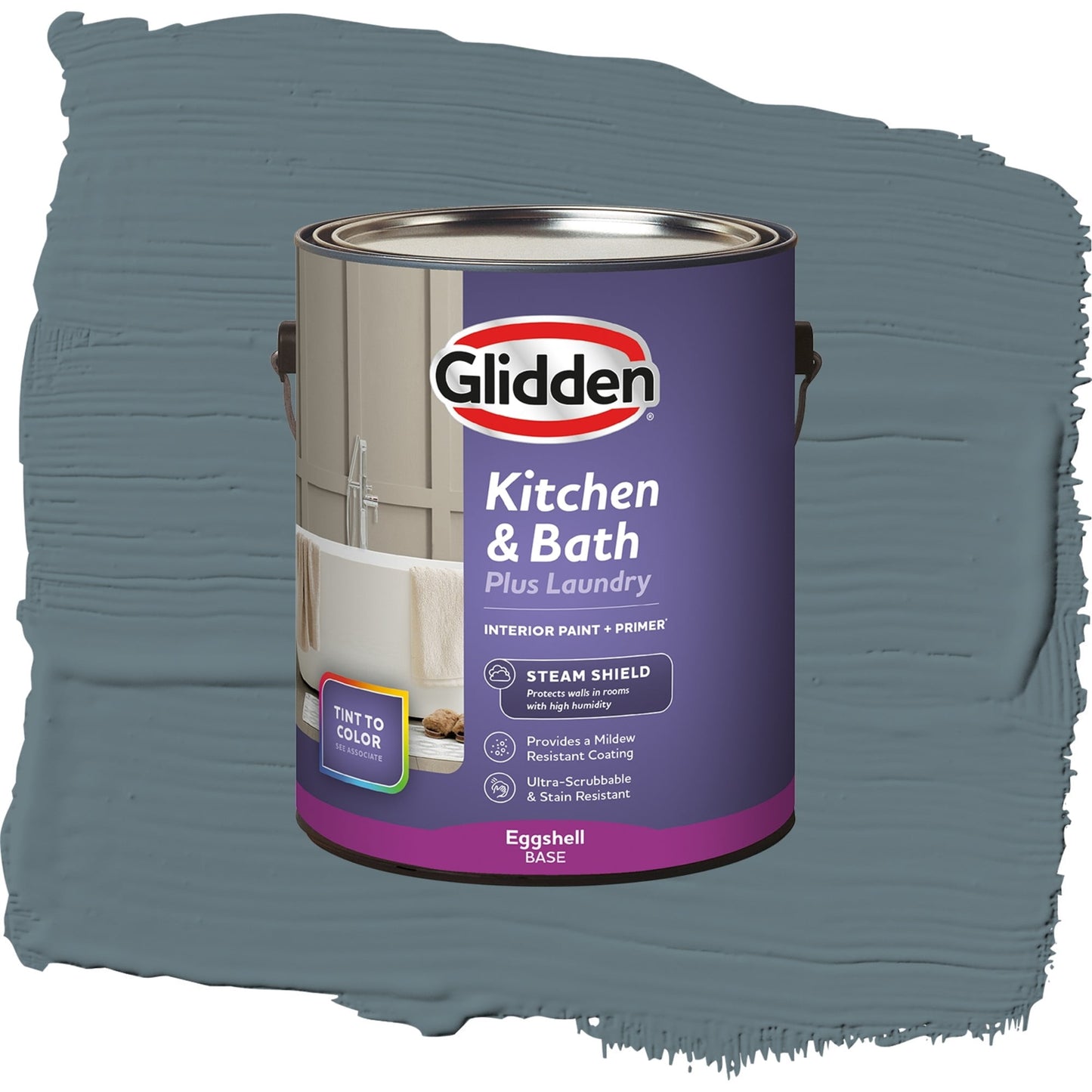 Glidden Glidden Kitchen Bath and Laundry Night Rendezvous / Blue, Eggshell Interior Paint with Primer, 1 Gallon