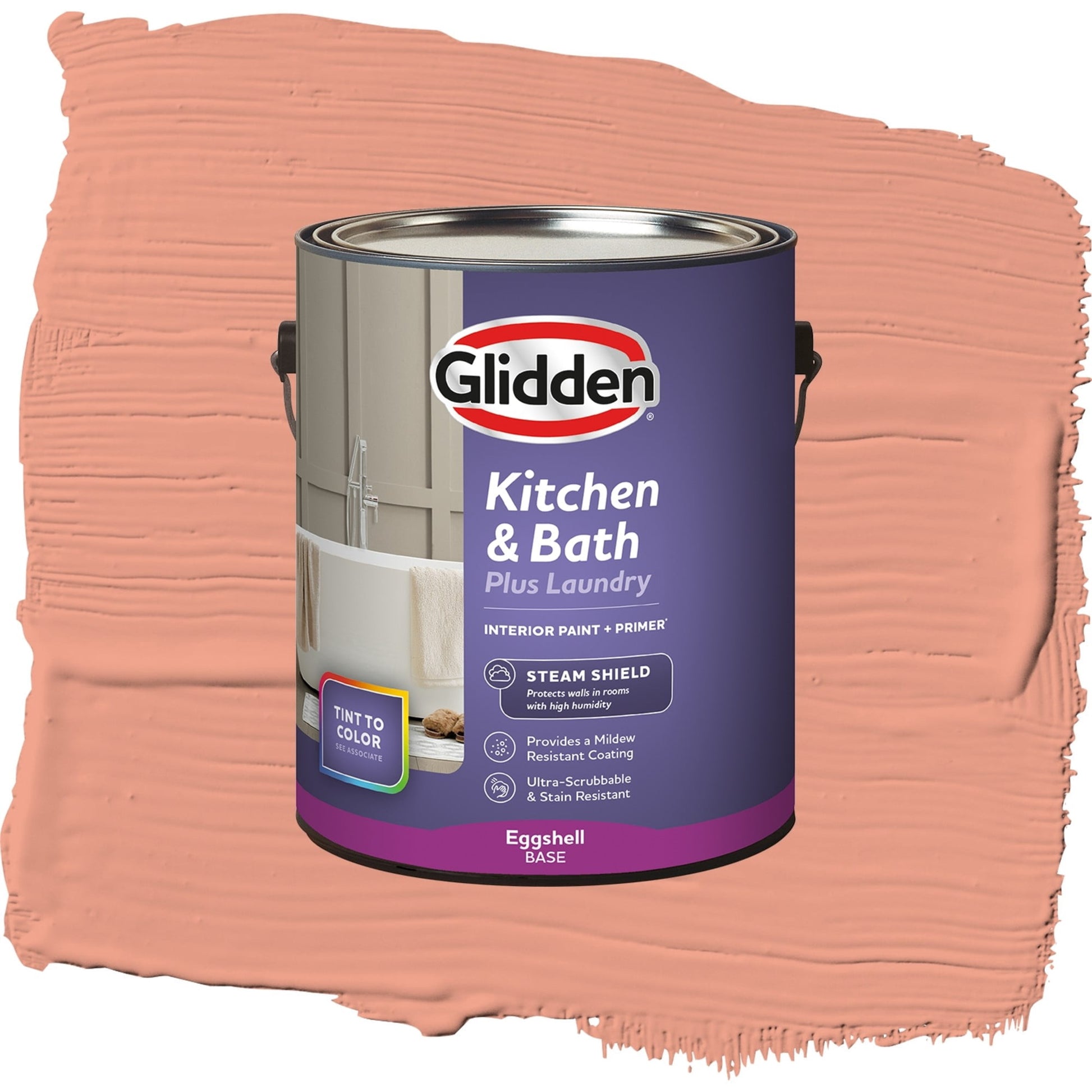 Glidden Glidden Kitchen Bath and Laundry Opal Fire / Orange, Eggshell Interior Paint with Primer, 1 Gallon
