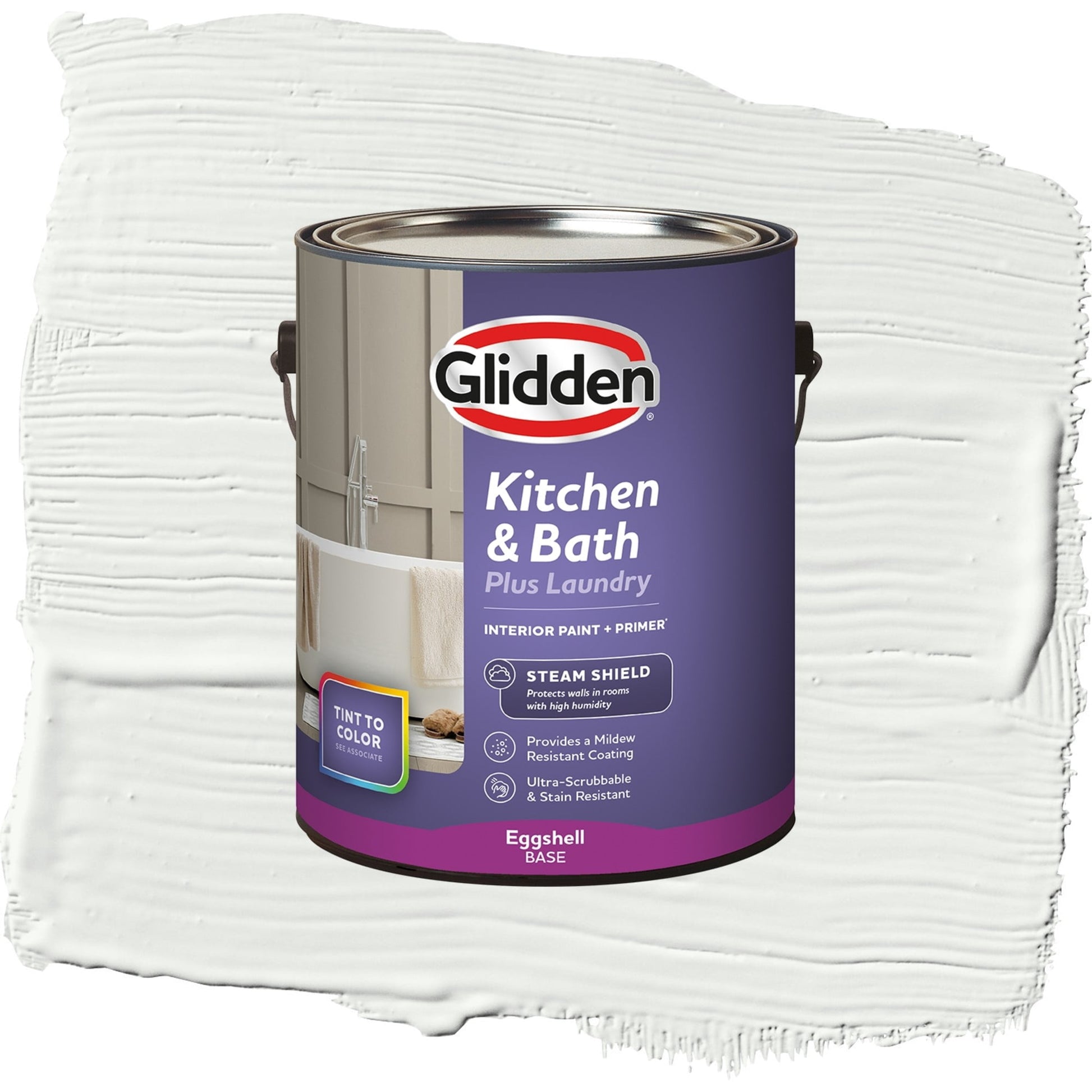 Glidden Glidden Kitchen Bath and Laundry Pacific Pearl / Off-White, Eggshell Interior Paint with Primer, 1 Gallon
