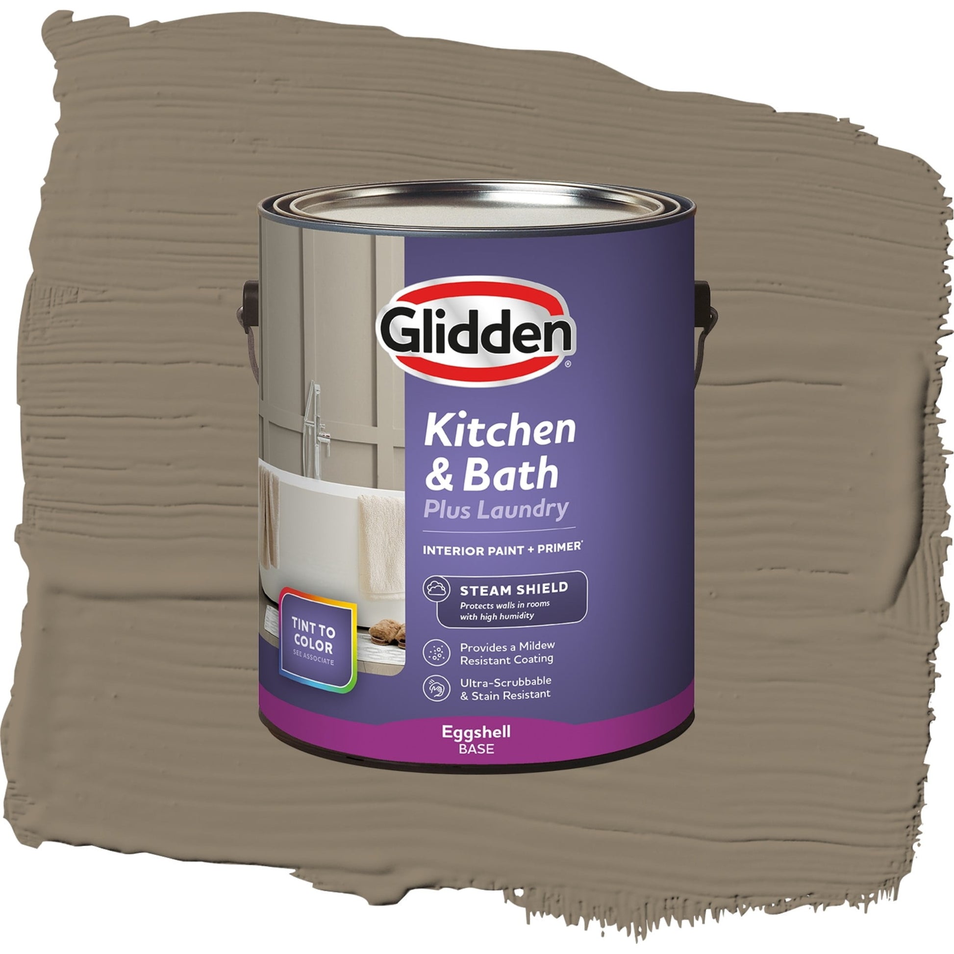 Glidden Glidden Kitchen Bath and Laundry Patches / Gray, Eggshell Interior Paint with Primer, 1 Gallon