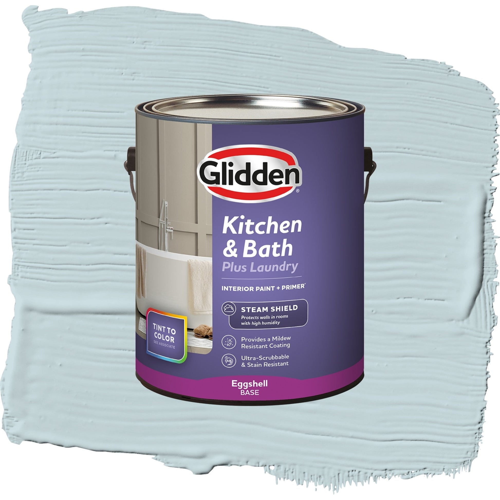 Glidden Glidden Kitchen Bath and Laundry Scandinavian Sky / Blue, Eggshell Interior Paint with Primer, 1 Gallon