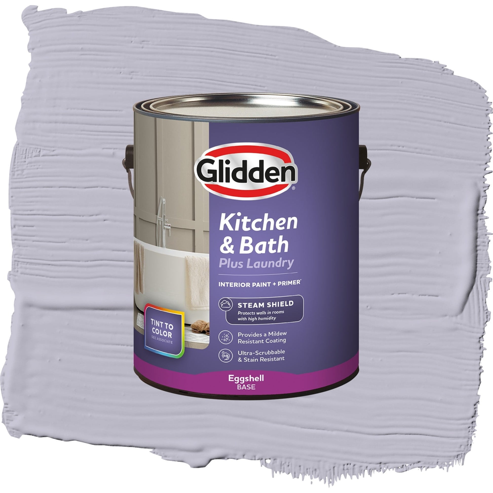 Glidden Glidden Kitchen Bath and Laundry Silverberry / Purple, Eggshell Interior Paint with Primer, 1 Gallon