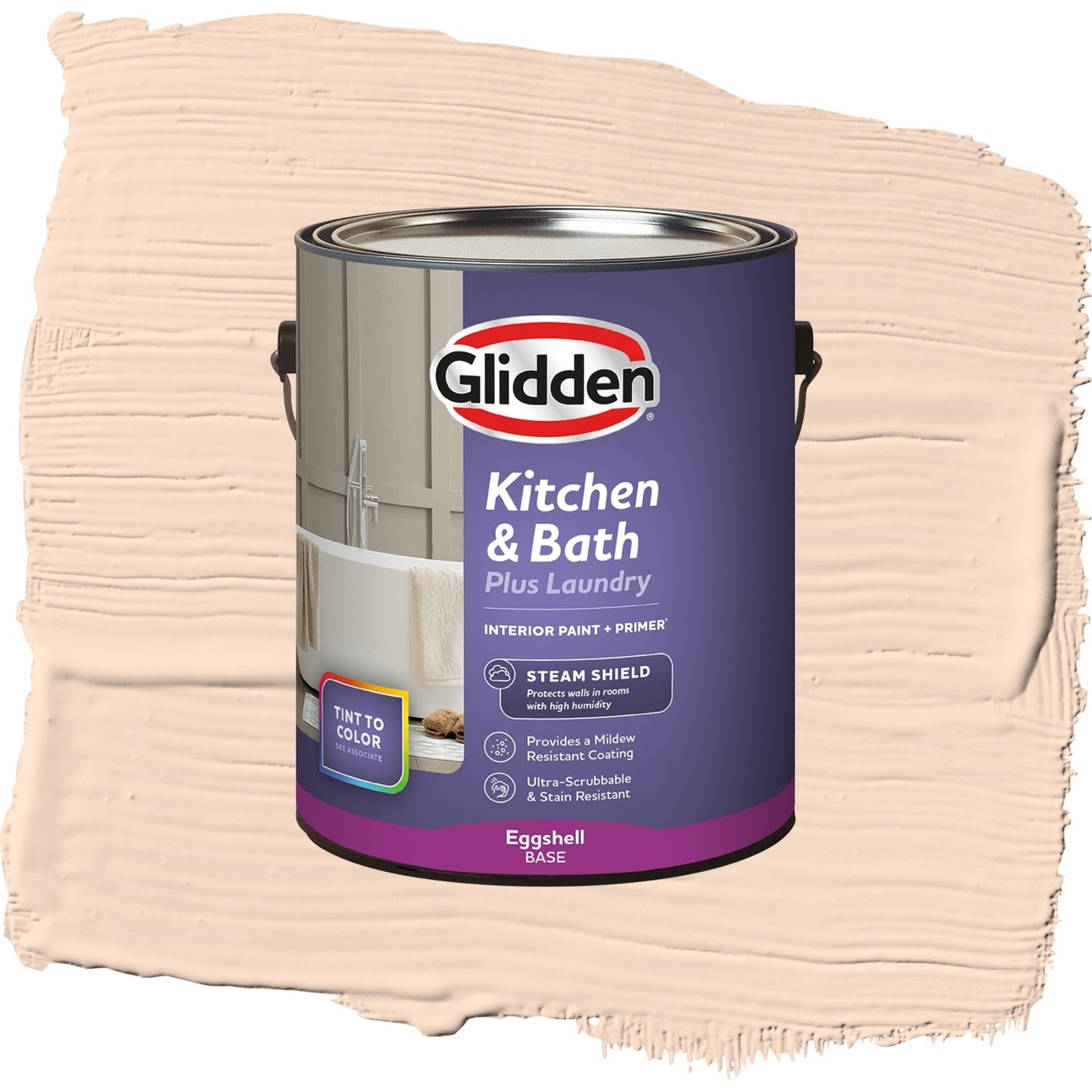Glidden Glidden Kitchen Bath and Laundry Sourpatch Peach / Orange, Eggshell Interior Paint with Primer, 1 Gallon