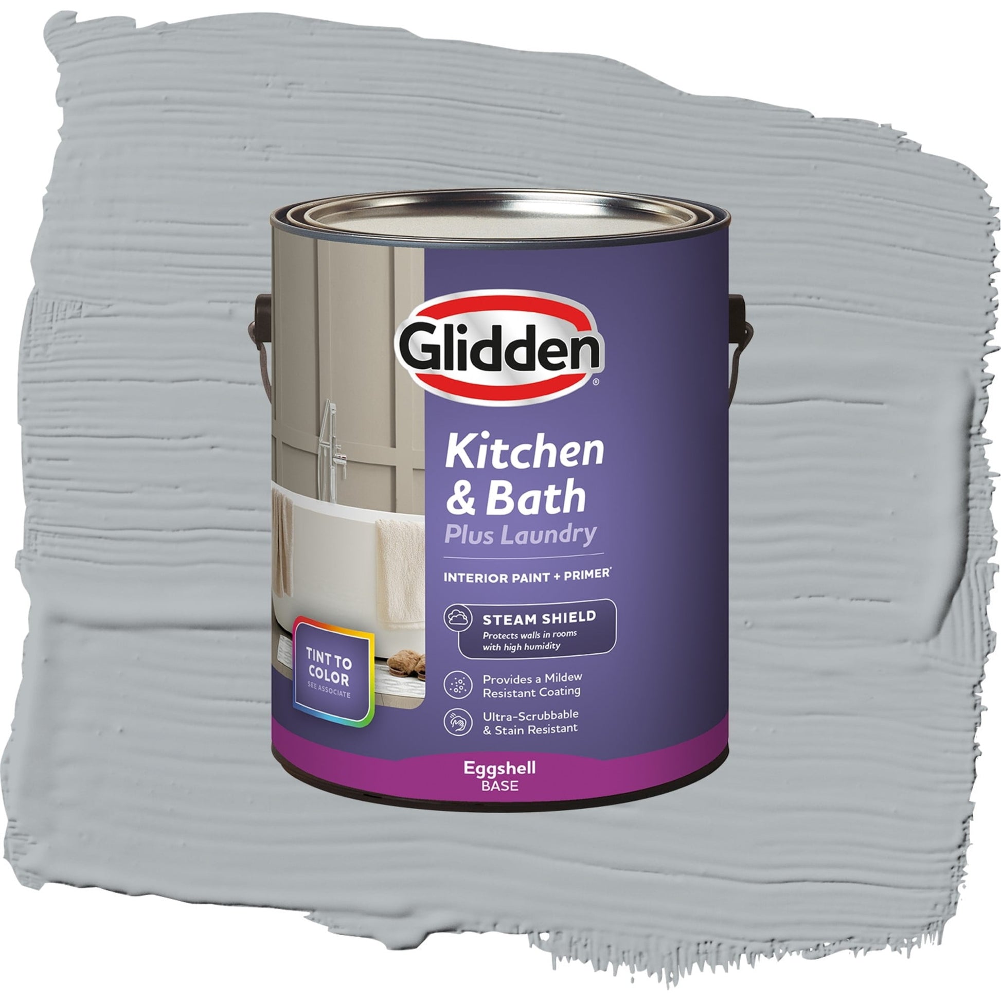 Glidden Glidden Kitchen Bath and Laundry Stargazer / Gray, Eggshell Interior Paint with Primer, 1 Gallon