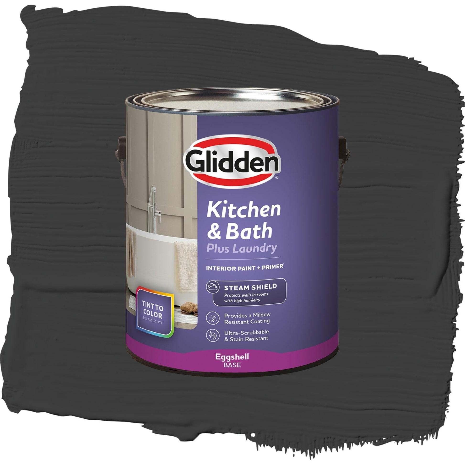 Glidden Glidden Kitchen Bath and Laundry Starless Sky / Black, Eggshell Interior Paint with Primer, 1 Gallon