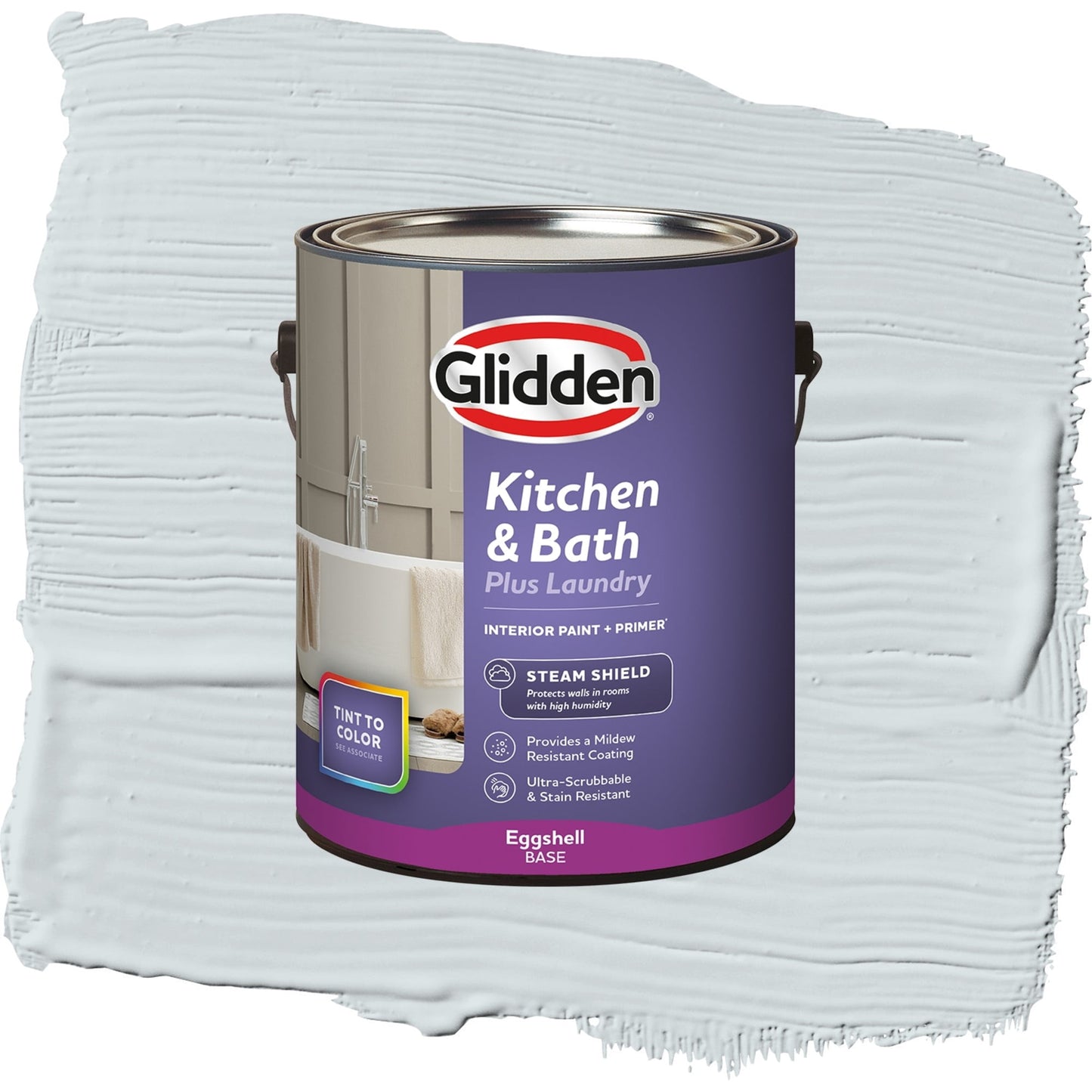 Glidden Glidden Kitchen Bath and Laundry Tinsel / Gray, Eggshell Interior Paint with Primer, 1 Gallon