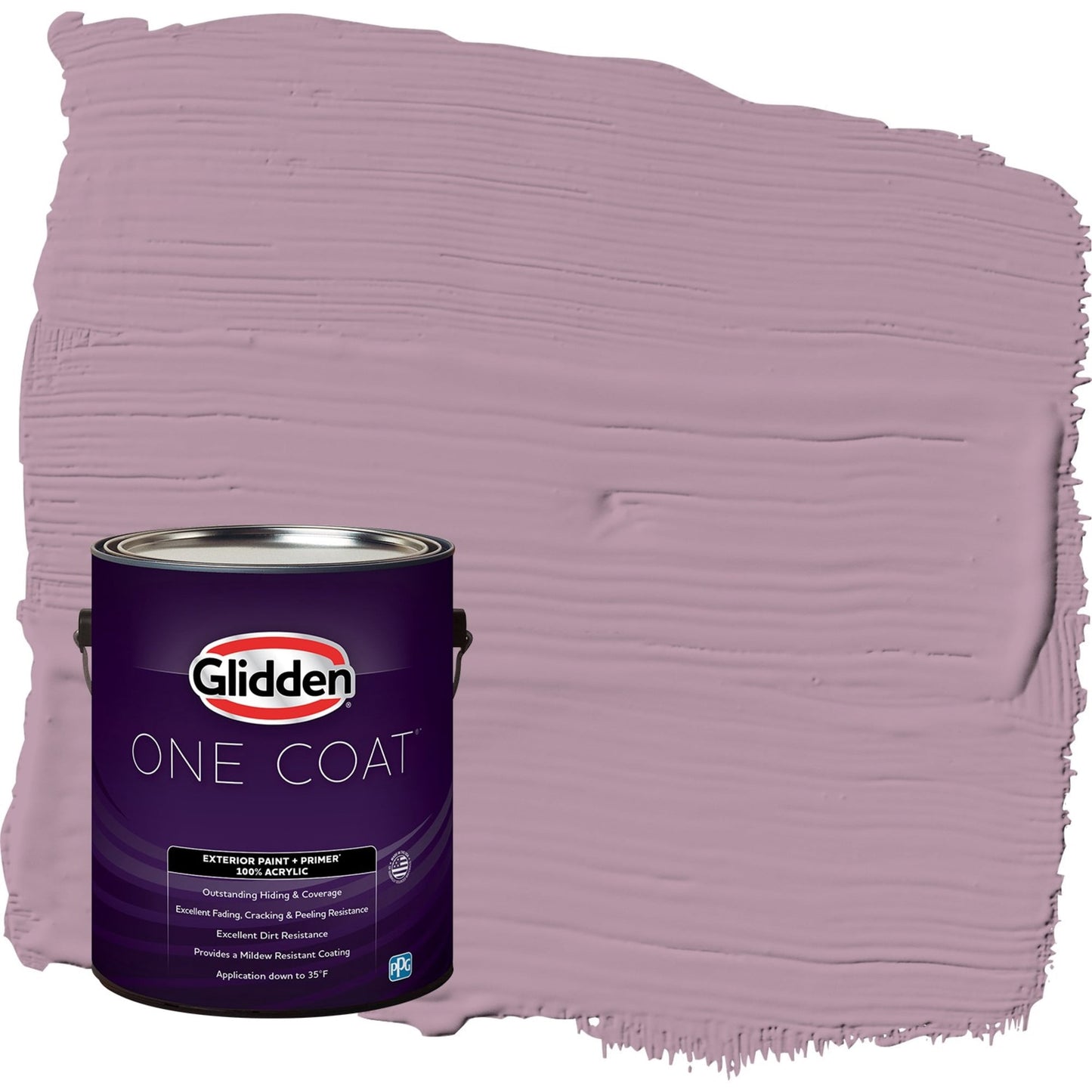 Glidden One Coat Ashberry / Purple Semi-Gloss Exterior Paint with Primer, 1 Gallon