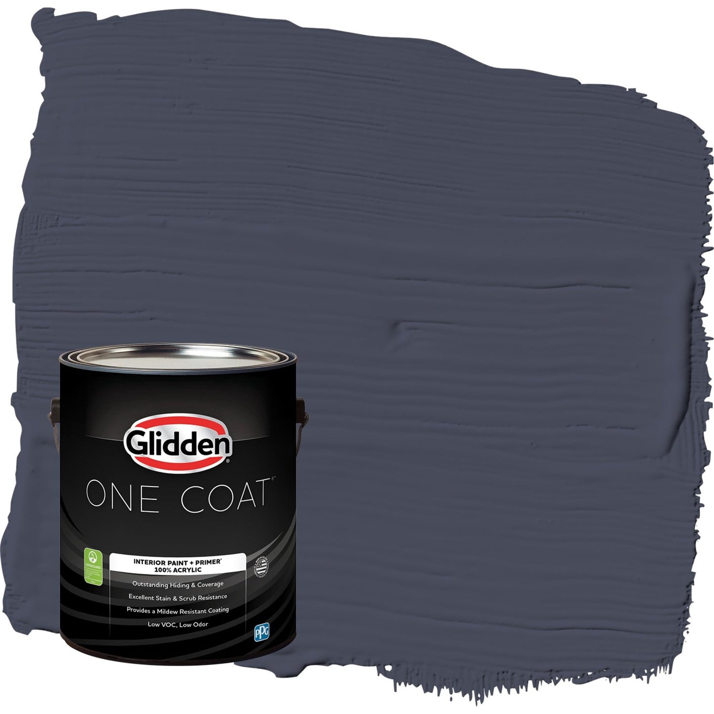 Glidden One Coat Black Flame / Purple Semi-Gloss Interior Paint with Primer, 1 Gallon