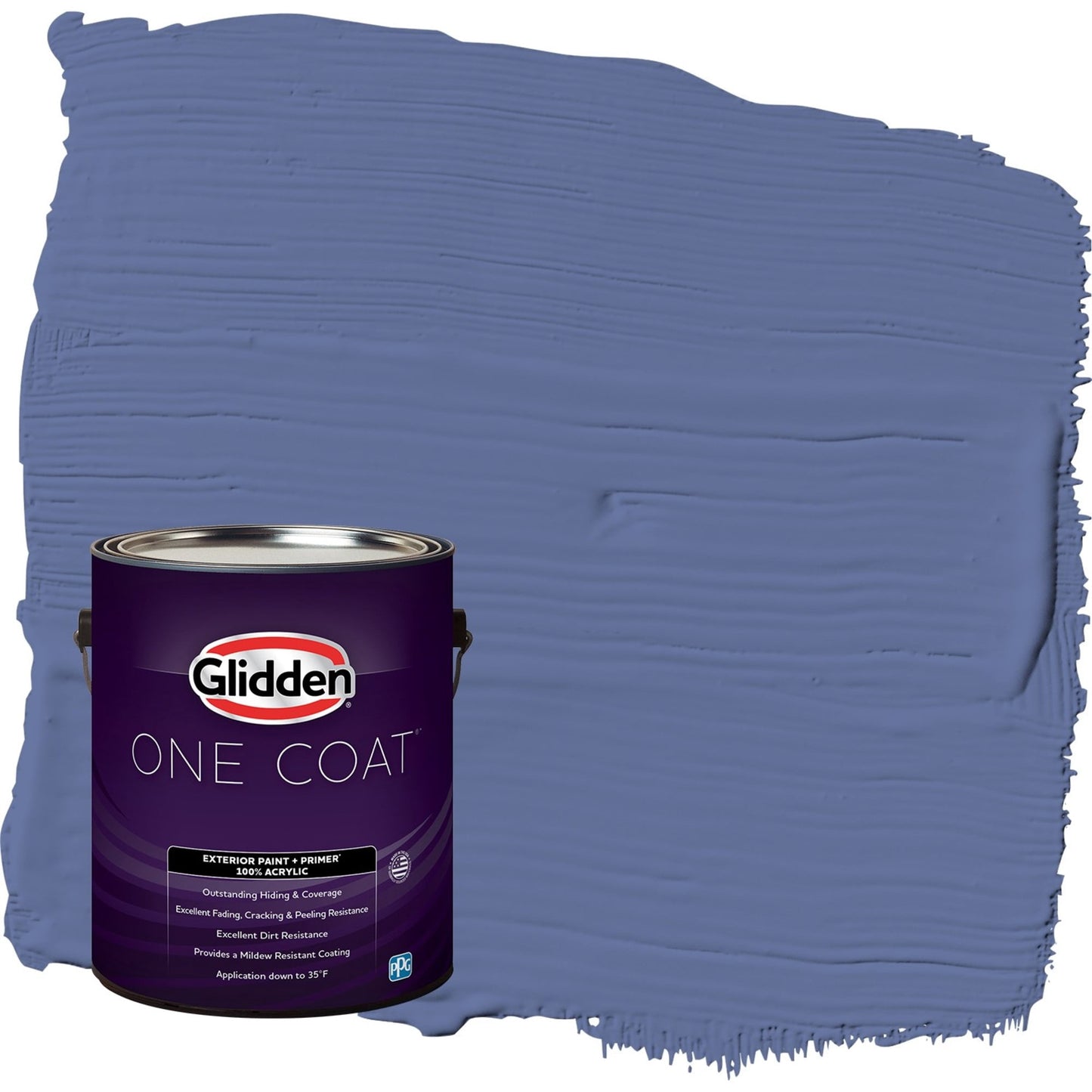 Glidden One Coat Blueberry Patch / Blue Semi-Gloss Exterior Paint with Primer, 1 Gallon